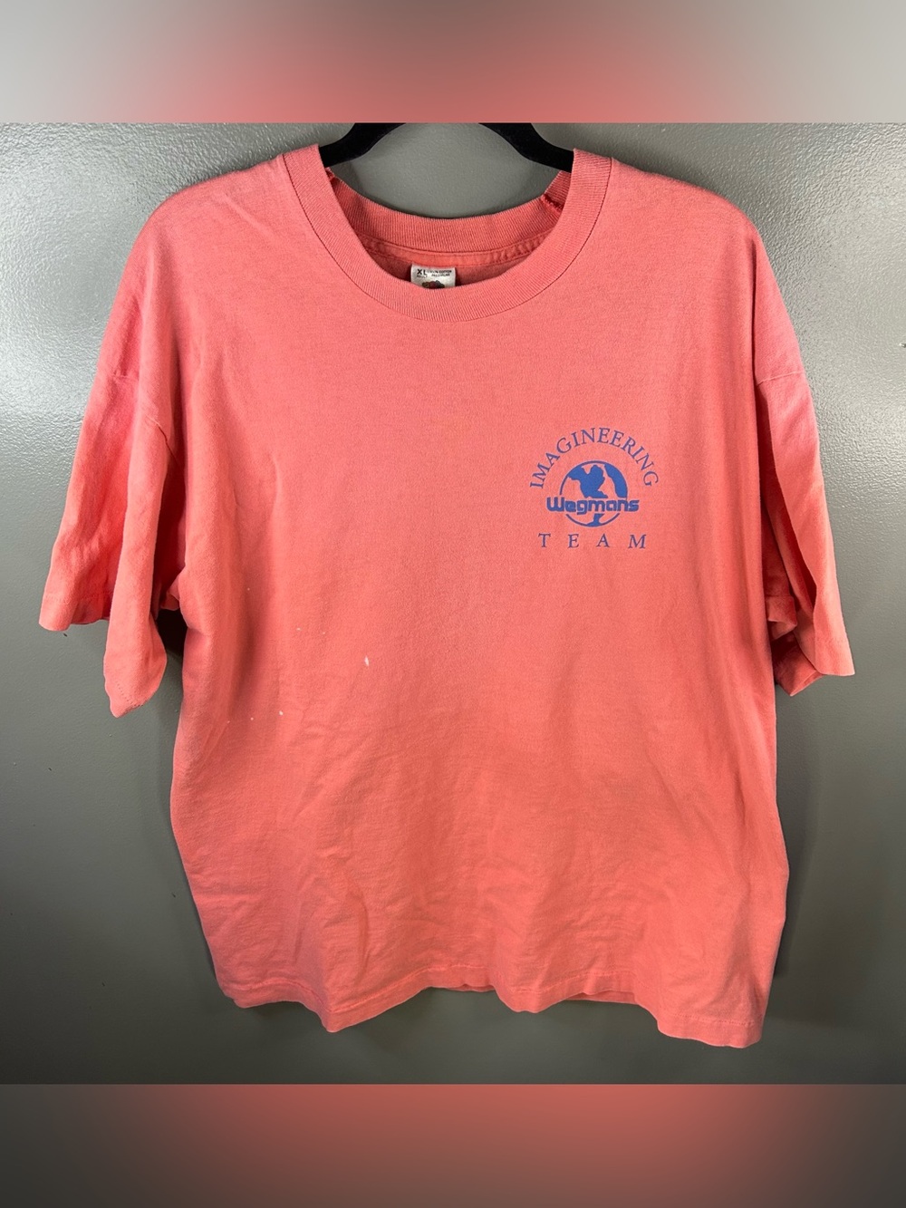 Vintage 90s Wegmans Imagineering Team Buffalo Rochester NY Pink Shirt Size XL